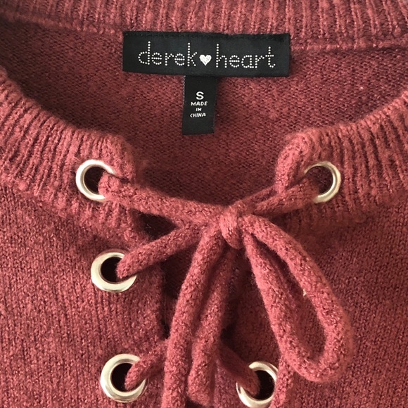 5 for $25 💕 Mauve Mid Cross Tie Fuzzy Sweater - Picture 3 of 7